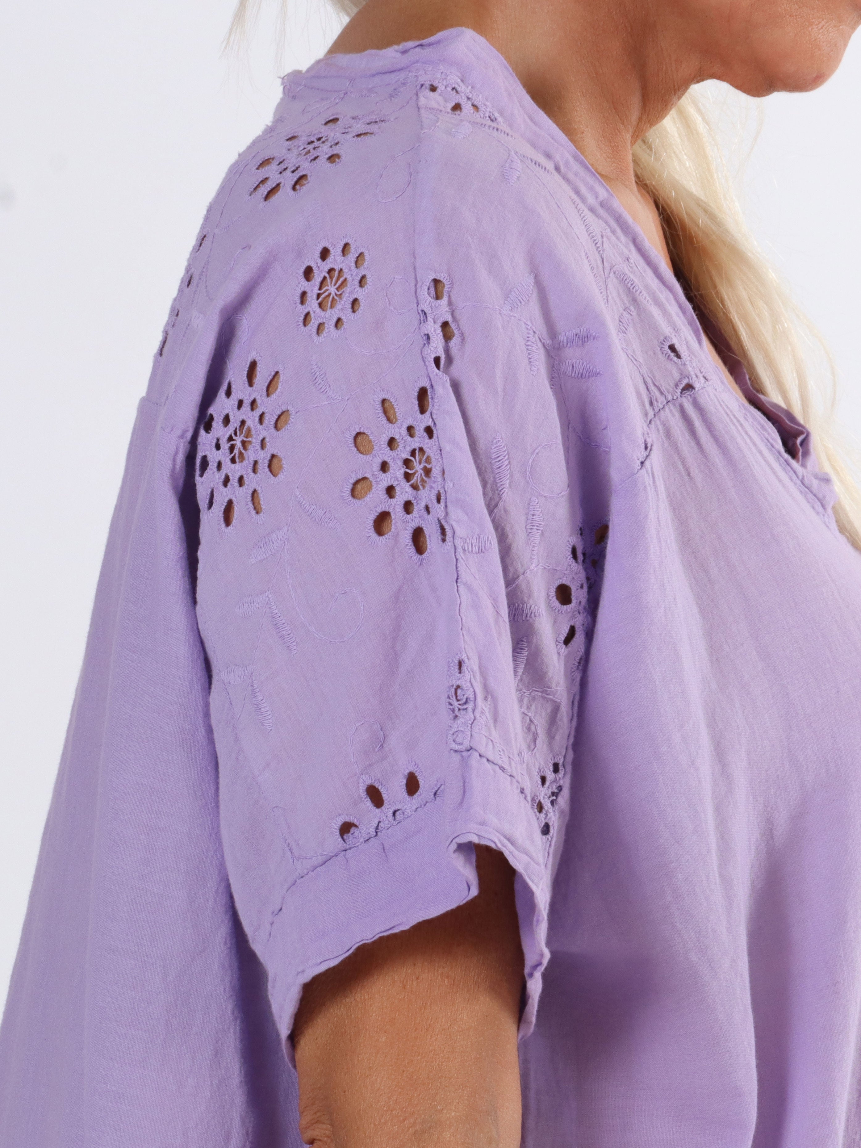 Bine - Simpel plus size kjole med broderie anglaise